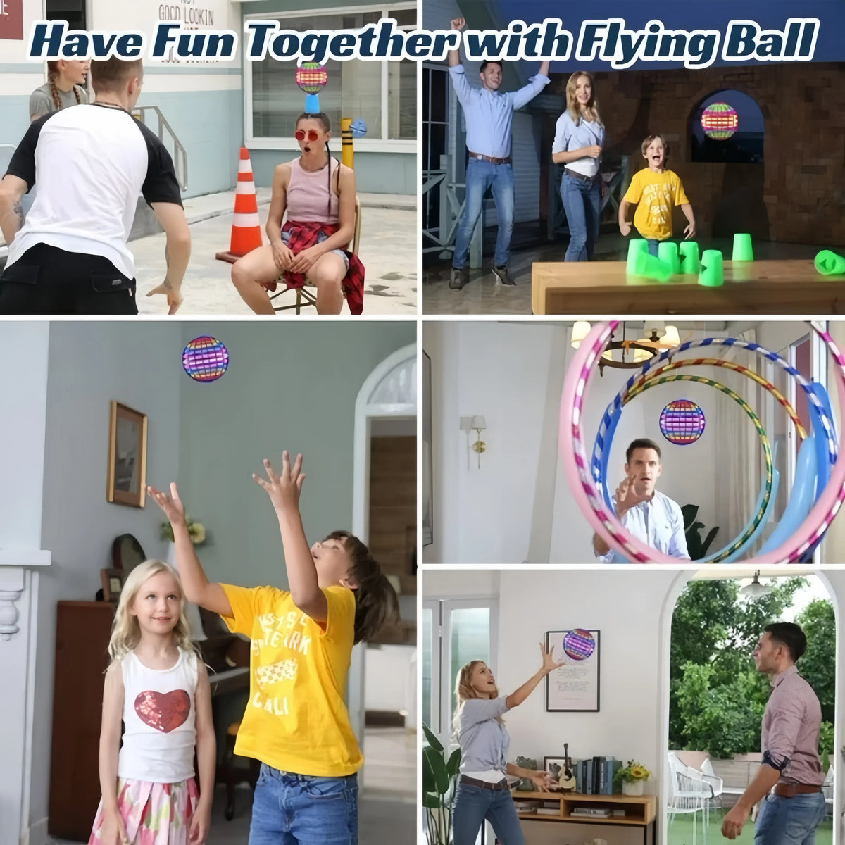 Flying Ball Boomerang Spinner Toys Hand Control Drone 360° Rotating Mini UFO With LED Lights for Children Funny Birthday Gifts