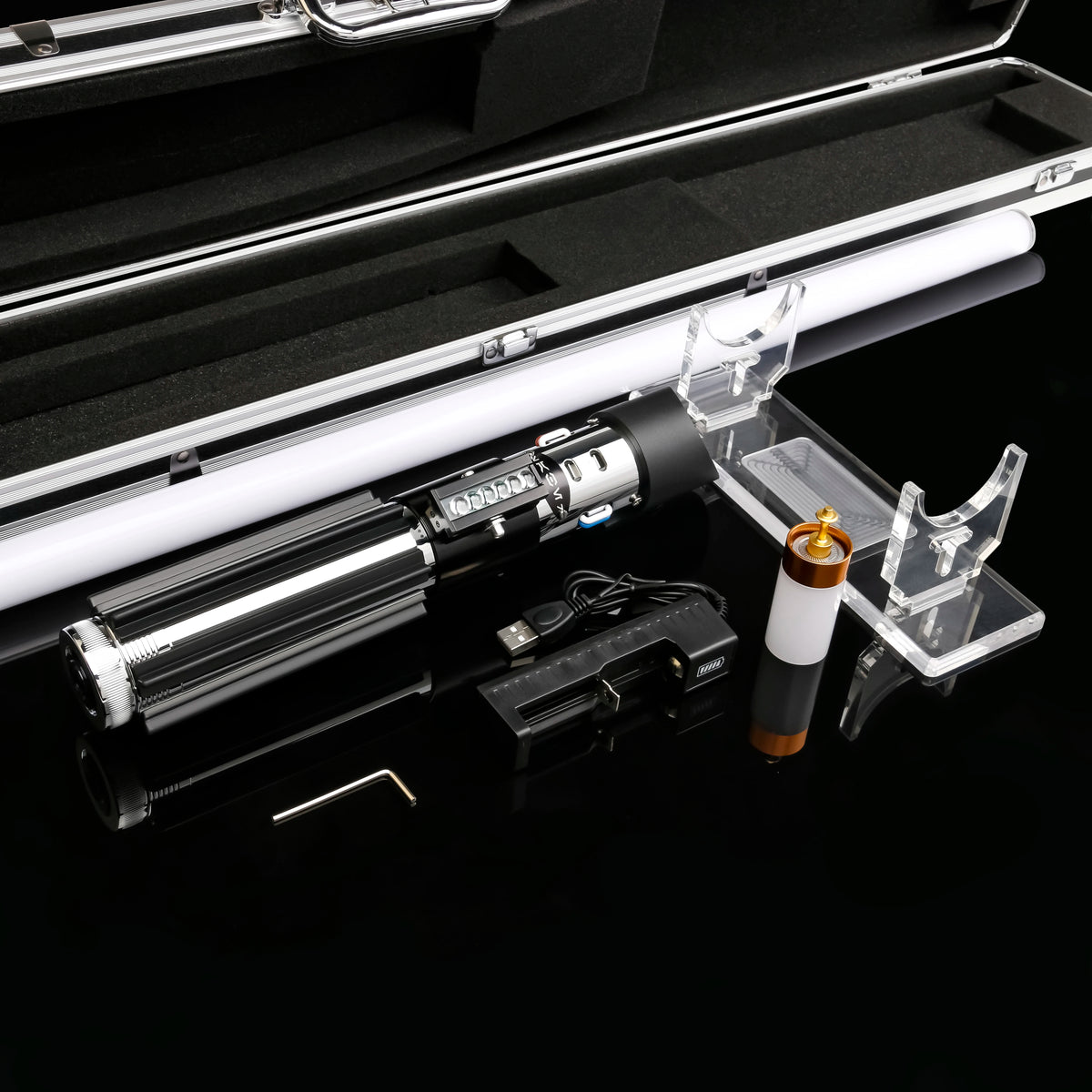 TXQSABER Lightsaber Neopixel Smooth Swing Light Sword Metal Handle LED Strip Blade Jedi Cosplay Christmas Gift Vader Replica