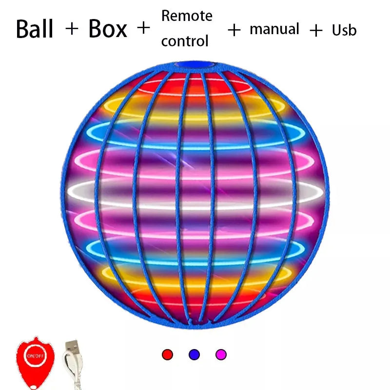 Flying Ball Boomerang Spinner Toys Hand Control Drone 360° Rotating Mini UFO With LED Lights for Children Funny Birthday Gifts