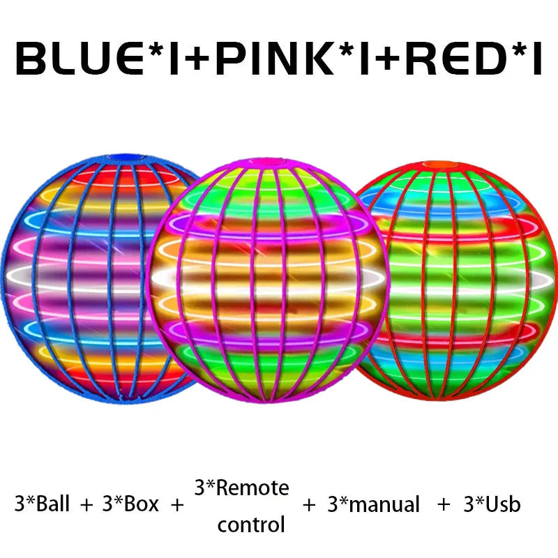 Flying Ball Boomerang Spinner Toys Hand Control Drone 360° Rotating Mini UFO With LED Lights for Children Funny Birthday Gifts