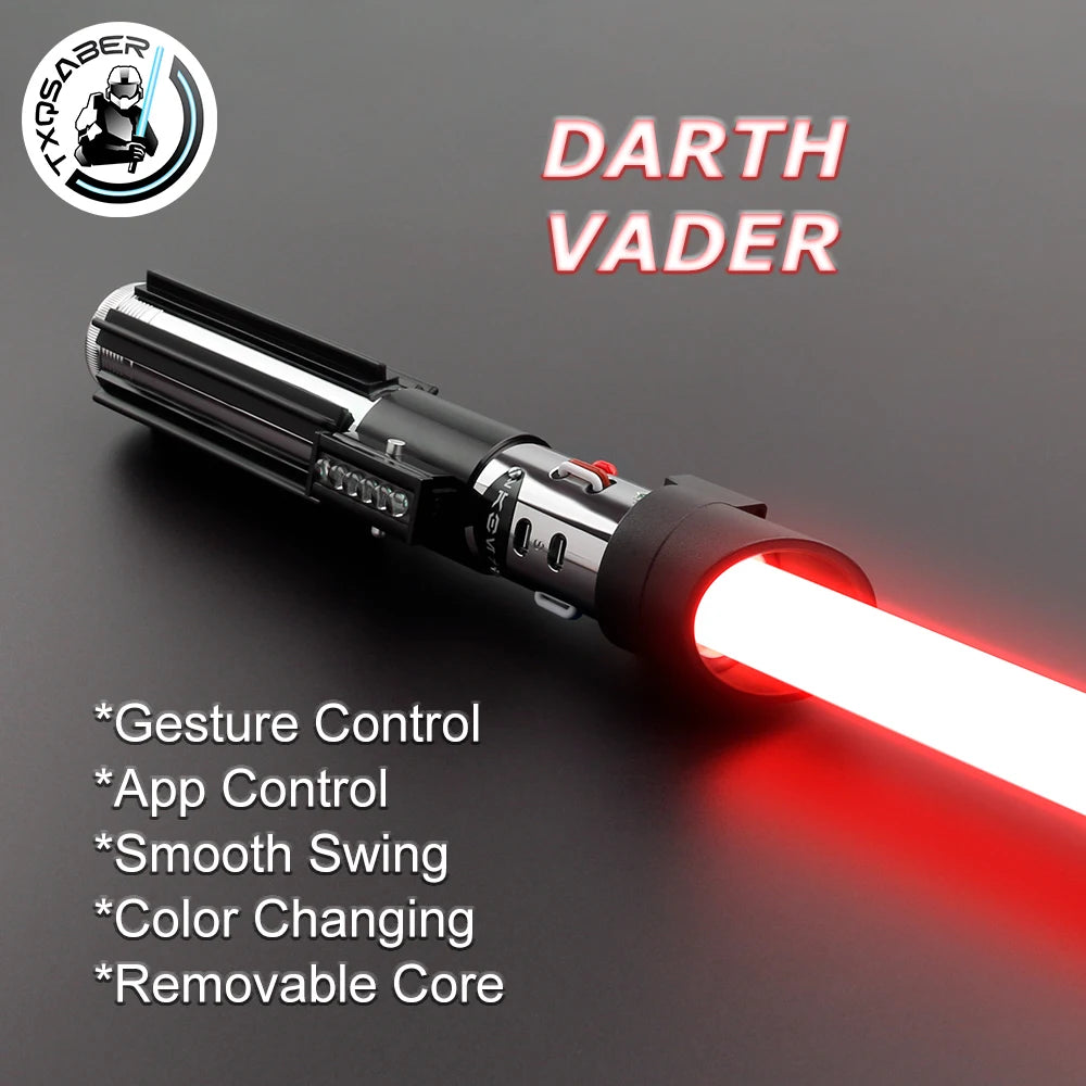 TXQSABER Lightsaber Neopixel Smooth Swing Light Sword Metal Handle LED Strip Blade Jedi Cosplay Christmas Gift Vader Replica